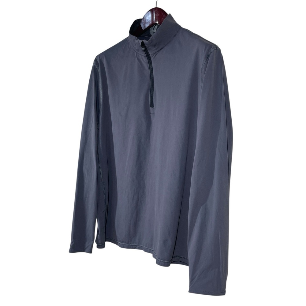 Greyson Tate 1/4 Zip Mock Neck XL Gray Performance Stretch Golf Pullover LOGO - Picture 4 of 9